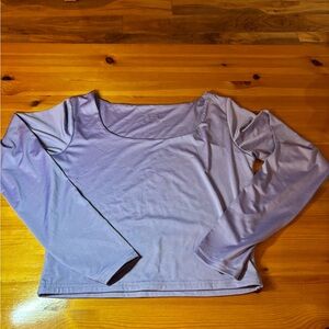 Lavender Long Sleeve Women's Crop Top